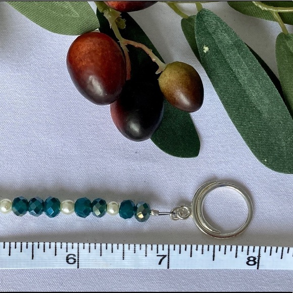 STERLING silver & glass bead bracelet 8” - Picture 9 of 9